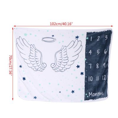 Baby Blanket Soft Flannel Photography Monthly Photo Newborn Children Wings Cartoon Angel Milestone