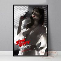 ☾✐✺ โปสเตอร์ภาพวาดผ้าใบ รูปภาพยนตร์ Sin City Quentin Tarantino สไตล์วินเทจ สําหรับตกแต่งผนังบ้าน