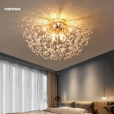 2022 Firework Pendant Lamp Chandelier LED G9 Ceiling Light With Crystal nches for Bedroom Dinning Room 110V220V Winfordo