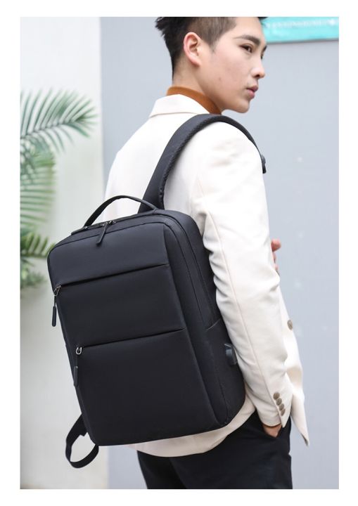กระเป๋าเป้สะพายหลังนักเรียนชาย-กระเป๋าแฟชั่นกระเป๋าคอมพิวเตอร์-กระเป๋าเป้ใส่โน๊ตบุ๊ค-ซิป2