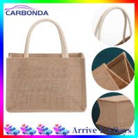 [7 Day Refund Guarantee] Burlap Tote Bags Blank Jute Beach Handbag Gift Bags with Handle (S) [Arrive 1-3 Days]