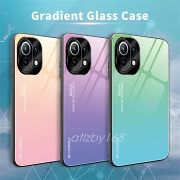 For Xiaomi Redmi Note 12 Pro+ 5G TPU+PC+Tempered Glass Mobile Phone Case  Stylish Pattern Printing Cellphone Protective Cover - Gradient Pink Purple  Wholesale