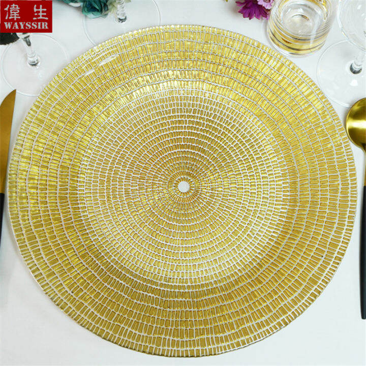 treasure-bowl-design-glass-charger-plate-show-tray-decorative-salad-fruit-steak-wedding-dinner-main-plate-round-dish-tableware