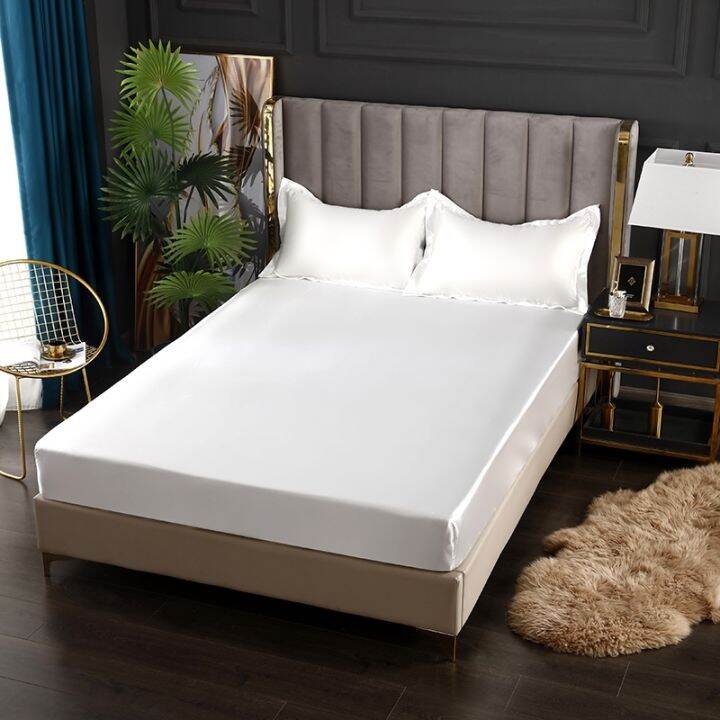 rayon-fitted-sheet-solid-color-mattress-cover-high-quality-elastic-band-white-bed-sheet-double-queen-size-bedsheet-140x200