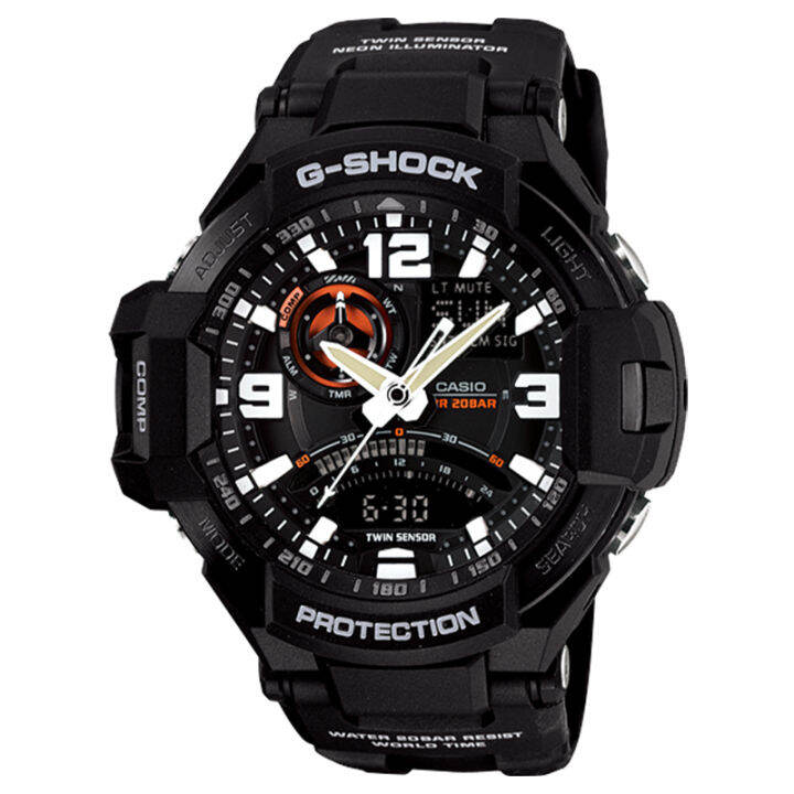 g-shock-ga1000-ของแท้ผู้ชายกีฬานาฬิกาเซ็นเซอร์คู่เคลื่อนไหวกลางแจ้งกันกระแทกกันน้ำโคลนอัตโนมัติยกไฟรับประกันสี่ปี-ga-1000-1a