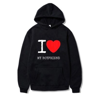 Cute Graphic Heart I Love My Boyfriend Hoodie Women/Men Casual Sweatshirt Grunge Pullover Long Sleeve Harajuku Street Outwear Size Xxs-4Xl