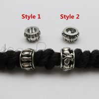 【CW】 2pcs/pack Tibetan silver different 2 styles hair dread dreadlock beads rings approx 7.6mm inner hole Accessories