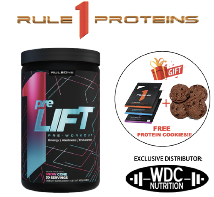 Rule 1 Pre Lift 30 Servings Pre Workout Energy Booster Strength Susu Gym Focus R1 5815