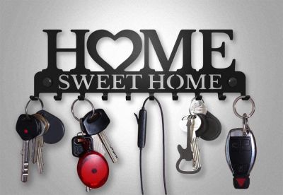 Hot Selling Wall Mount Sweet Home Organizer 10 Hook Rack Vintage Decor Metal Hanger Key Holder