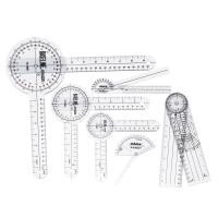 ชุด6ชิ้นไม้บรรทัดวัดกระดูกสันหลังมุม Goniometer ไม้โปรแทรกเตอร์ขนาด360 ° 12/8/6นิ้ว