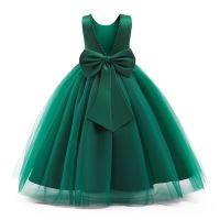 【CW】 Teenage Dresses Tulle Children Backless Wedding Evening Formal Gown