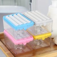 Soap Box with Bubbler Hands Free Transparent Detachable Easy to Clean Storage Plastic Roller Style Soap Holder Bathroom Accessor