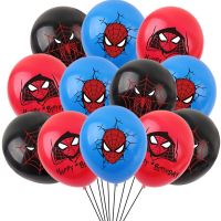 12pcs Spiderman Theme Superhero 12 Inch Latex Balloons Boys Birthday Party Decorations Toys For Kid Baby Shower Party Supplies Balloons