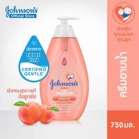 ใหม่!!! Johnsons Peach Bath 750 ml มีส่วนผสมของมอยส์เจอร์ไรเซอร์เข้มข้น  ( 1 ขวด)