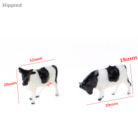 Hippied? 10pcs 1:87 DIY Ho Scale รูปแบบวัวที่มีสีสันรูปแบบรถไฟรูปแบบอาคารของเล่น