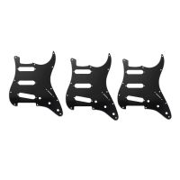 Set Of 3 Ply Black 11 Hole Sss Guitar Pickguard Strat Back Plate Pickup Covers Knobs Guitarra Tips Guitar Parts &amp; Accessories