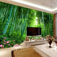 Custom 3D Photo Wallpaper Sticker Modern Bamboo Forest Wall Decal Vinyl Wall Stickers Wall Decorations Living Room Poster Mural