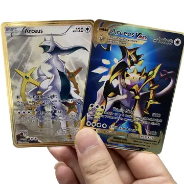 Golden Pokemon Letter Metal Arceus  Golden Metal Pokemon Cards English -  10000hp - Aliexpress