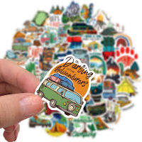 พร้อมส่ง! 97D Camping outdoor travel cooking การตั้งแคมป์ adventure สติกเกอร์ ตกปลา Fishing สเก็ตบอร์ด 50 ชิ้น sticker