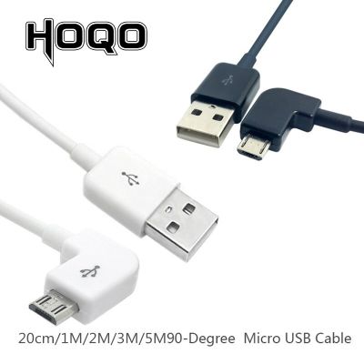 Short 0.2m 1m 2m 3m 5m micro usb 90 Right Angle Micro-b Quick Charger Charging Sync Data Cable 2A Cord Wires  Leads Adapters