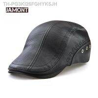 PG3KI26FGHYK5JH JAMONT หนัง Newsboy หมวกฤดูหนาว Berets ชายอบอุ่น Visors หมวกแฟชั่น Snapback หมวกสำหรับชายกระดูก Gorras casquette