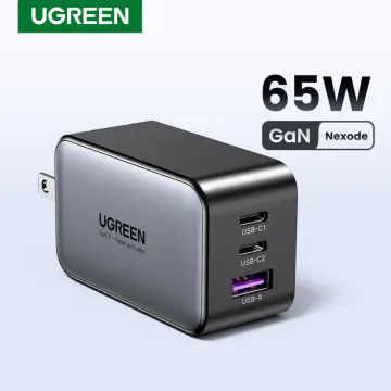 UGREEN RG 65W USB C Charger, Nexode 3-Port Robot GaN Fast Charger Block,  Compact Wall Charger USB C Power Adapter for MacBook Pro, iPhone 15 Pro