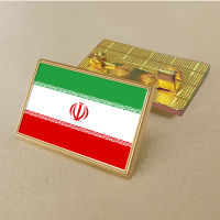 Iranian flag pin 2.5*1.5cm zinc alloy die-cast PVC colour coated gold rectangular medallion badge without added resin