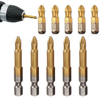 5/10pc 1/4" Hex Shank Anti Slip PH2 Electric Screwdriver Bits Titanium Coated Screwdriver Bits Magnetic Electric Screwdriver Bit Drills  Drivers