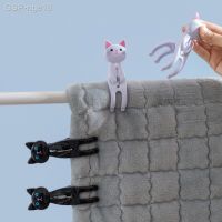 2/4ลม Pçs Kawaii Gatos Plástico À Prova De Vento Clothespin Para Toalha Folha Handdoek Alos Clientos Clipes Foto Guppas Armazenem