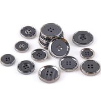 20Pcs Resin Buttons Four-Eye Buttons Coat Suit Buttons  Black Round Buttons for Garment  Sewing DIY Crafts Decoration Haberdashery