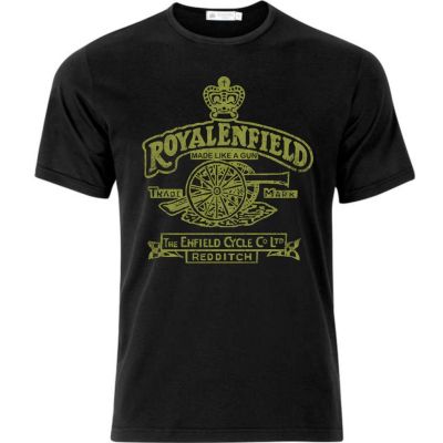 เสื้อยืด ลาย Royal Enfield สีดํา สไตล์วินเทจ สําหรับขี่รถจักรยานยนต์S-5XL