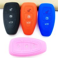 dvfggv Silica Gel Remote Smart Key Case Cover Shell For Ford Fiesta Focus 3 4 Mondeo Ecosport Kuga Focus ST Protector Fob Accessories