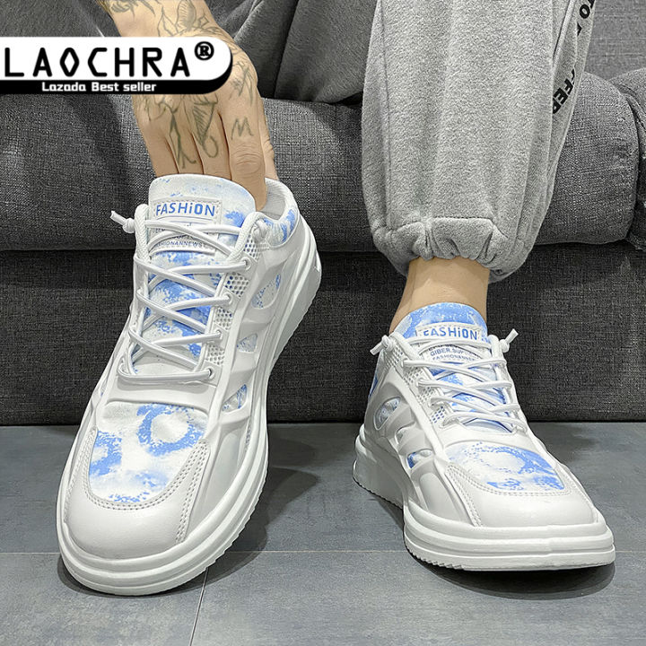 laochra-รองเท้าสลิปเปอร์ส้นเตี้ยสำหรับผู้ชาย-รองเท้าแฟชั่นฤดูร้อนรองเท้าแตะโลฟเฟอร์ลื่นบนชายผ้าใบ