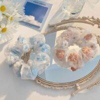 【hot】✖○  Mesh Hair Rope French Flowers Embroidered Large Headdress Accessories 2022