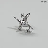 YUNZE แหวนกิ๊บติดผมประดับคริสตัลไม้กางเขนรูปดาวอุปกรณ์ตกแต่งมือถือแฟชั่นน้ำหนักเบาสำหรับผู้หญิงแหวนคู่ของขวัญเครื่องประดับสุดสร้างสรรค์