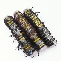 20pcslot Vintage Leather Bracelets For Women Men Adjustable Handmade Braided Bangle Jewelry Mix Style (3style choose)