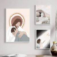 Nordic Wall Art ภาพวาดผ้าใบของ Holy Christ Jesus Guided Light สำหรับชายและหญิงเหมาะสำหรับตกแต่งห้องนั่งเล่น