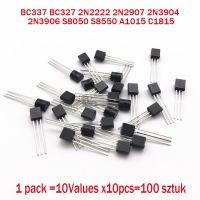 100PCS Transistors set Pack BC337 BC327 2N2222 2N2907 2N3904 2N3906 S8050 S8550 A1015 C1815 TO-92 10Values x10pcs Transistor kit Ceiling Lights