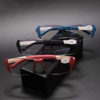 Fashion TR Rimless Frame Bifocal Reading Glasses Women Men Far Near Anti Blue Light Magnetic Therapy Presbyopic Glasses