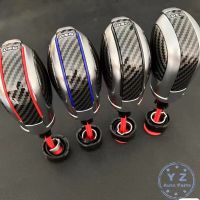 【YF】 Chrome Matte With Carbon Fiber Shift Knob Gear Side Cover DSG Red Blue Logo For VW Golf 6 GTI Passat B7 B8 CC R20 Jetta MK6 GLI