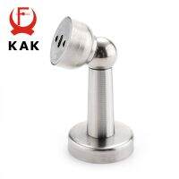 KAK Thicknessed Stainless Steel Magnetic Sliver Door Stop Stopper Holder Catch Floor Fitting With Screw For Family Home Hardware