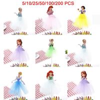 Sofia/Frozen/Snow White Dress Princess Cupcake Toppers Girl 1st Birthday Party Girl Cake Decor Wedding Party Supplies wholesale