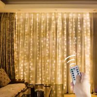 ZZOOI Curtain Garland String Light Remote Control IP44 New Years Garland Wedding Party LED Lights Christmas Decoration Lights