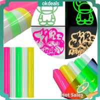 OKDEALS 1 pc เรืองแสงในที่มืด ภาพเงา ผ้ากระดาษ DIY การถ่ายเทความร้อนด้วยความร้อน เหล็กบน ไวนิลเรืองแสง