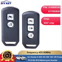 DIYKEY สำหรับ Honda X ADV SH 300 150 125 Forza สกู๊ตเตอร์รถจักรยานยนต์2018 PCX150กุญแจรถอัจฉริยะ Fob 2/3ปุ่ม433.92MHZ ชิป ID47