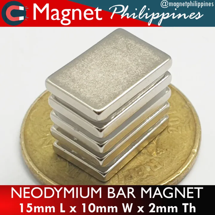5 PIECES SET N52 Neodymium SMALL BAR 15mm L x 10mm W x 2mm