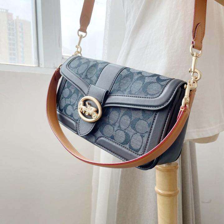 Original Coach C4064 Shoulder Bag In Signature Chambray Denim Lazada PH
