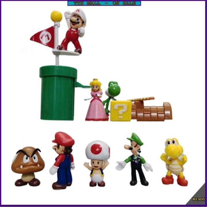 Super Mario Bros Action Figures Mario Luigi Yoshi Donkey Kong Collection  Toys