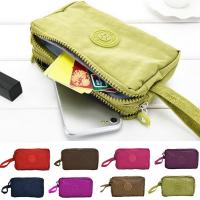 【CW】❁✈  3 Zippers Purses Wallets Brand Clutch Coin Purse Cards Keys Money Canvas Short Wallet Handbags