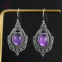 Vintage Natural 8*10MM Amethyst Earrings 925 Sterling Silver Earrings for Women Engagement Wedding Party Luxury Ear Jewelry